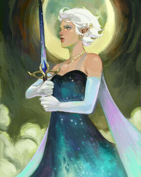 Cora the Half-elf Warlock